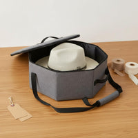 Foldable Hat Box Flatten-Proof Large Hat Travel Case for Travelers