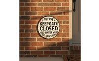 Round Metal Wall Plaque Paw Retro Print Iron Sign Rust-Brown Home Decor for Gate