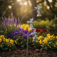 Garden Stake with Bells  Outdoor Garden Stake with Bells Pleasant Metal Yard Decor for Flower Beds
