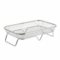 Rust Resistant Mesh Draining Rack Sturdy Feet Mesh Draining Basket Easy to Clean Stainless Steel Rack Stackable for Baking