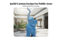 Eye-Catching Cartoon Elephant Sculpture Vibrant Design Abstract Elephant Statue Automotive Grade Paint Outdoor Decoration Weather Resistant for Landscape Architects, Property Managers, Kindergartens, Shopping Malls, Gardens, Garden