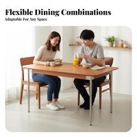 Retro Design Rectangular Dining Table Set Space-Saving Rectangular Wood-Top Table with Metal Legs Modern Design Household Furniture Easy to Clean for Small Apartment Dwellers, Homeowners, Young Adults, Kitchen, Break Premium-Grade T Nook, Living Room