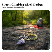 Colorful Rock Climbing Hold Keychain Bouldering Hold Bag Charm Handmade Rope Lanyard for Boulderers, Outdoor Enthusiasts, Hikers, Backpack, Handbag, Keys