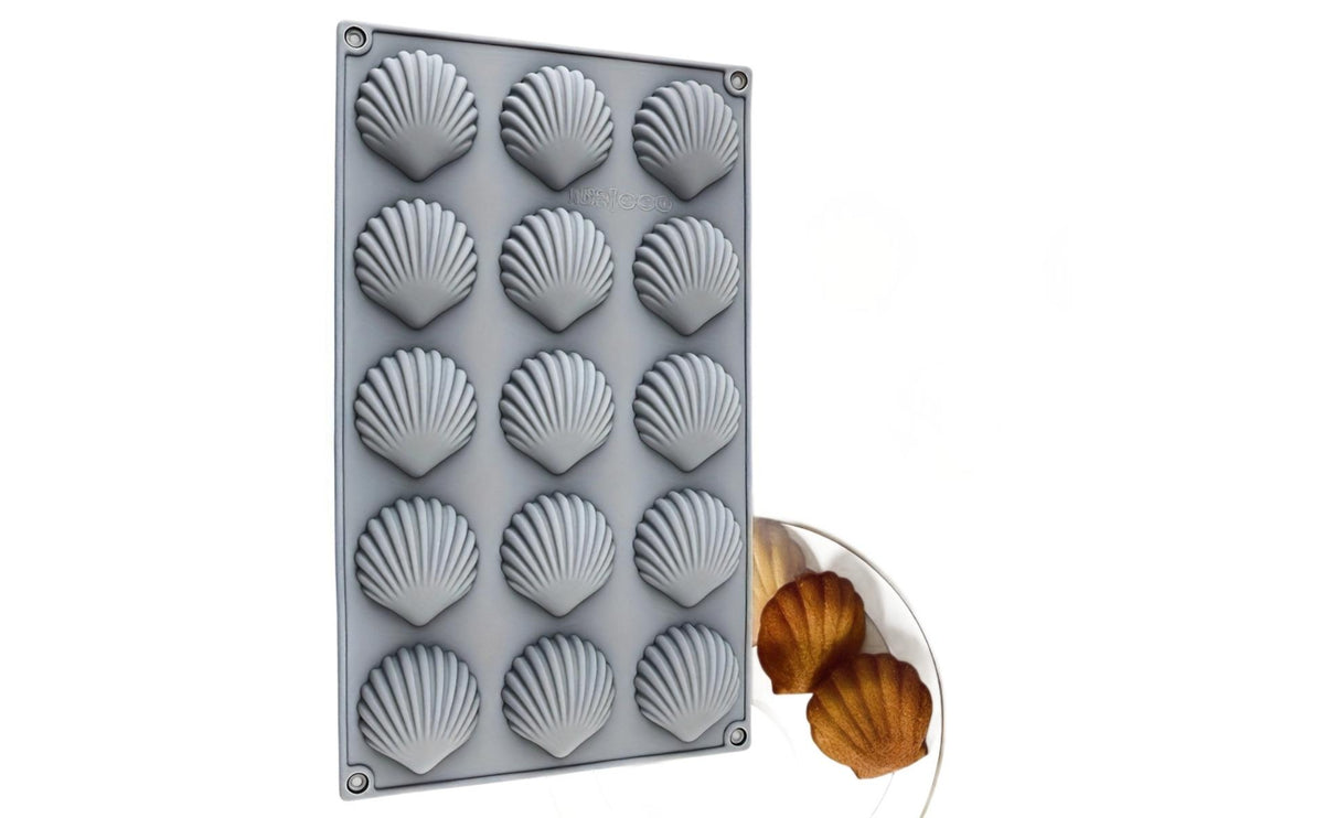 Madeleine Form Food-Grade Silicone Cooking Tray with Shell Cavities Heat Resistant Madeleine Pan for Culinary Artists, Home Cooks, Kitchen