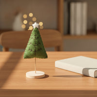 Felt Christmas Tree with Wooden Base Handcrafted Felt Christmas Tree Lightweight Ornament for Shelf