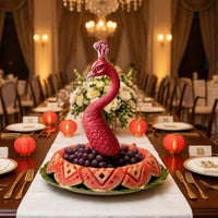 Textured Resin Peacock Statue Curved Neck Peacock Stake Decor Pointed Beak Ornament Insert Small Crest for Arrangement, Display