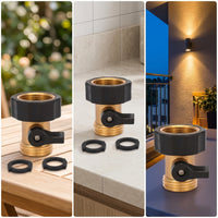 Threaded Garden Hose Shut off Valve with Washers Leak-Proof Garden Hose Shut off Valve Easy to Use Heavy-Duty for Gardeners, Yard, Patio