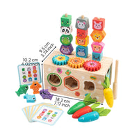 Wooden Shape Sorter with Gears Hands-in Shape Sorting Toy Box Hands-on Learning Wooden Sorting Toy for Daycare