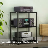 Heavy Duty Audio Equipment Rack Stable and Sturdy Multi-Tier Amplifier Shelf Easy Assembly Multi-Tier Media Equipment Stand Space-Saving Design for Audiophiles, Home Theater Enthusiasts, Studio, Living Room