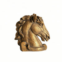 Horse Heads Sculpture with Base Freestanding Horse Heads Sculpture Equestrian Horsehead Carving Statue for Console