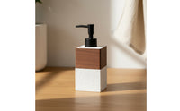 Soap Dispenser with Pump Wood-Grain Refillable Soap Bottle Minimalist Countertop Dispenser for Hotel
