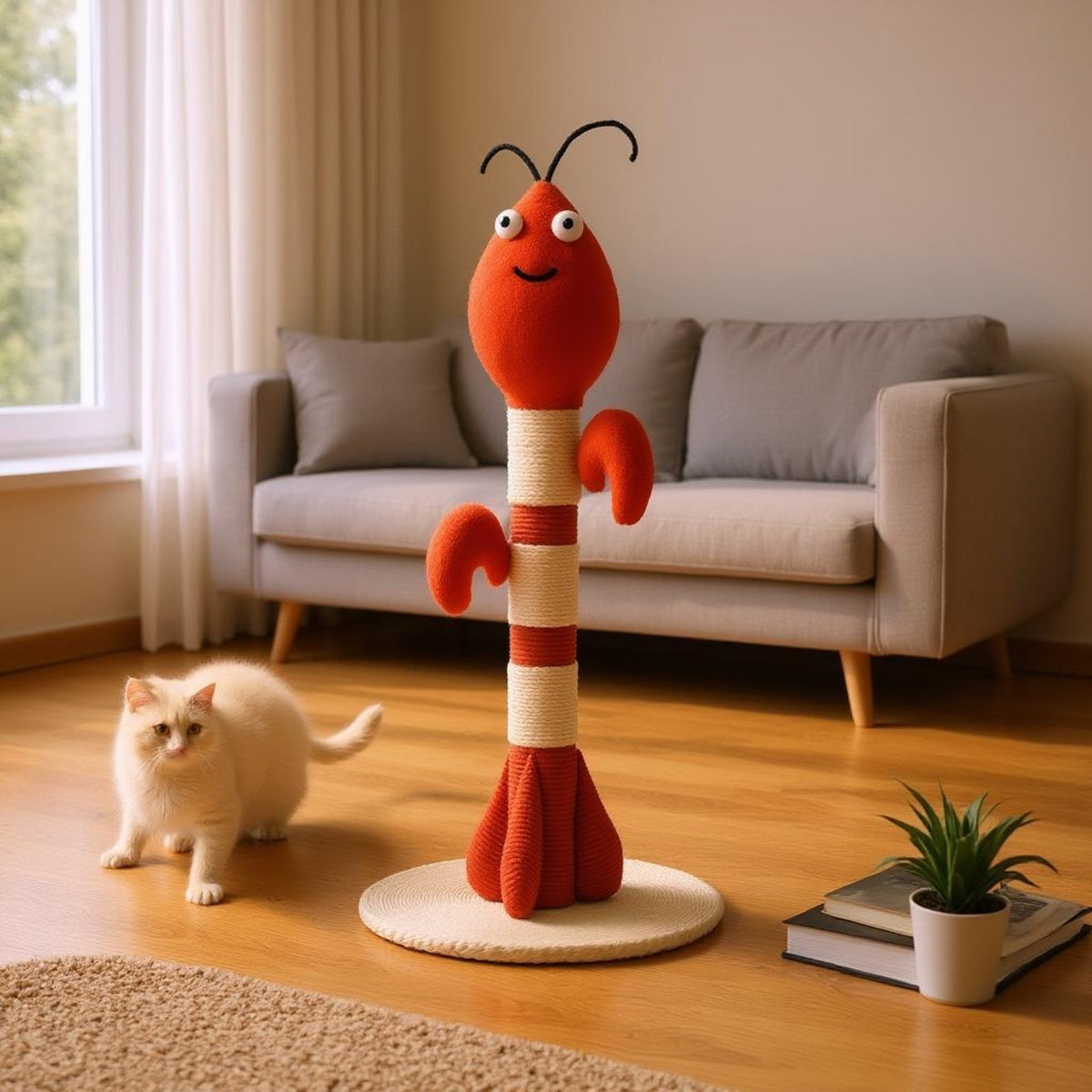 Vertical Cat Scratching Post Sisal Cat Toy Cute Design