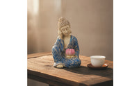 Buddha Statue with Tranquil Buddha Figurine Peaceful Sculpture for Tea Table, Garden