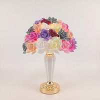 Floral Lamp with Rose Petal Shade Pink Flower Dome Table Lamp Elegant Warm for Bedroom, Living Room