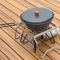 Portable Foldable Burner Stand Stable Mini Burner Rack Easy to Clean Pot Stand High-Temperature Resistant for Travel