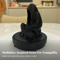 Meditation Theme 3D Printed LED Candlestick Creative Design Meditating Figure Candle Holder Gothic Design for Bedroom, Desktop, from Ice