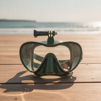 Wide-View Snorkel Mask with Camera Mount Smooth Breathing Full Face Snorkel Mask 180 Degree Anti-Fog for Travelers