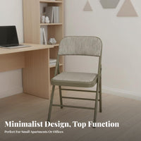 Foldable Backrest Chair Foldable Design Household Furniture Space-Saving Portable Seat for Students, Office Workers, Bedroom, Small Areas, Kitchen