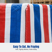 Tricolor Stripe Rainproof Tarp, Thickened Waterproof Sheet, Tear-Resistant, Multi-Purpose Cover