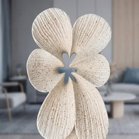 Flower Sculpture Nordic Statue with Base Indoor Table Decoration for Homeowners, Entryway