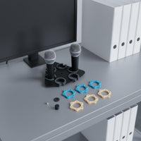 Multi-Audio Pickup Holder Tray Metal Construction Mic Storage Rack Easy Installation Audio Equipment Accessory for Hosts, Sound Production Studio