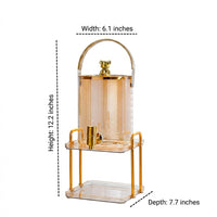 Water Dispenser and Water Jug 7-Piece Set, Drink Dispenser with Tap and Metal Stand, Large Capacity for Iced Fruit Tea, Light Luxury Style