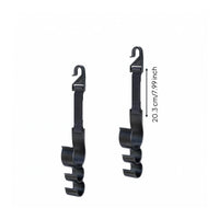 Woven Strap Seat-Back Umbrella Holder Molded Plastic Back-Seat Hanging Hook Multiple Slots Backseat Hanger Black