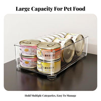 Large Capacity Stackable accessiblefrontFront container Space-Saving accessiblefrontFront Stackable container Easy retrieval Pet Supply Container adaptable for feline Owners, Home Organizers, Parents, Desktop, Kitchen, Pantry, Bathroom