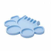 silicone Paint Tray Palette Brush Holder Easy to Child-Friendly Art Palette Paw Print Mixing Tray for Beginners