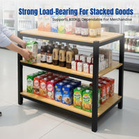Supermarket Display Rack, Adjustable Metal Stand, Multitier Floor Shelf for Grocery, Beverage, Gift Box, Customizable