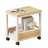 Movable Design Mobile Side Table with Wheels Multi-Tier Storage Stand Versatile Household Furniture Sturdy Construction for Apartment Dwellers, Office Workers, Living Room, Bedroom, Balcony, Small Areas