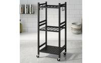 Garden Tool Organizer with Wheels Rolling for Garage, Utility Room, Homeowners