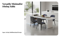 Extendable Kitchen Island Table Sintered Stone Top Multifunctional Storage Island Table Modern Minimalist Design for Homeowners, Adults