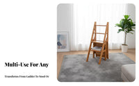 Transformable Ladder Chair Foldable Step Stool Space Saving Household Furniture for Residents, Seniors, Indoor, Kitchen, Living Room