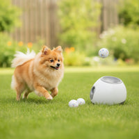 Sleek Automatic Ball Launcher Compact Dog Ball Launcher with Foam Balls Sturdy Fetch Toy for Dogs, Pets, Home, Living Rooms, Apartments