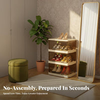 Large Capacity Foldable Shoe Cabinet Transparent View Foldable Shoe Rack Easy Assembly Clear Door Storage Box Space-Saving for Sneaker Collectors, Homeowners, Entryway, Hallway, Bedroom, Living Room