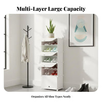 Minimalist Design Plastic Shoe Rack Space Saving DIY Shoe Cabinet Easy to Assemble Interlocking Plastic Organizer Adjustable Compartments for Families, Homeowners, Entryway, Bedroom, Hallway, Dorm Room