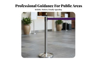 Sturdy Construction Retractable Belt Stanchion Easy Assembly Retractable Belt Barrier 4-Way Connection Queue Line Barrier Post Rustproof for Event Organizers, Security Personnel, Business Owners, Airports, Red Carpet Events, Retail Stores