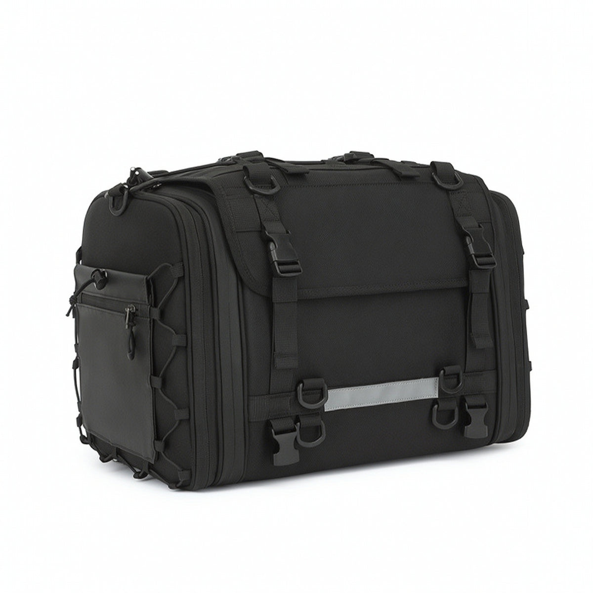 Structured Motorcycle Rear Seat Bag with Shoulder Strap Universal Motorcycle Rear Seat Bag Sturdy Luggage Heavy-Duty for Commuters, Tourists