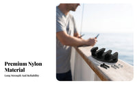 Black Boat Tether Base Textured Nylon Clamping Base Matte Finish