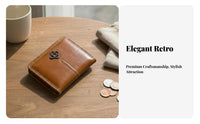 women's Short Wallet Vintage Design women's Bifold Wallet Snap Closure Compact Card Holder Purse for Students, Commuters, Daily Use, Travel, Shopping