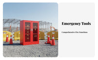 Cold-Rolled Steel Fire Equipment Storage Cabinet Heavy-Duty Construction Emergency Action Station Large Capacity Fire Safety Tool Cabinet Lockable for Industrial Workers, Property Managers, Gas Stations, Factories, Workshops, Warehouses