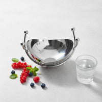Stainless Steel Fruit Bowl Polished Smooth Sweet Treats Dish Stable Base Modern half moons Bowl for Living Room