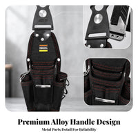 Quick-Hang Electrician Tool Bag Rotating Waist Tool Pouch 1680D Oxford Cloth Work Gear Double-Layer for Electricians