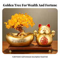 Opening Gift Feng Shui Wealth Tree Chinese Design Crystal Wealth Tree Artfully Crafted for Business Owners, New Homeowners, Office
