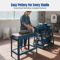 Vacuum Clay Pug Mill, Stainless Steel Clay Extruder, Ceramic Pottery Slab Machine, Double Shaft, Electric Oven Equipment