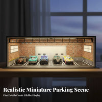 1:64 Scale Parking Garage Model With Illuminated Lights 1:64 Miniature Garage Miniature Scene Miniature Parking Lot Scene DIY
