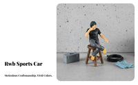 1:64 Scale Mechanic Figure Collectible 1:64 Scale People Figurine Car Tuner Figure High Intricacy Hand-Painted Resin Figurine
