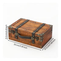 Decorative Suitcase Chest Portable Vintage Storage Trunk Versatile Storage Box with Handle for Photographers, Collectors, Photo Shoots