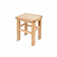 Hardwood Wood Construction Small Round Wooden Stool long-finaling Four-Legged Round Stool Sturdy & Stable Household Furniture polished Finish for Apartment Dwellers, household owners, Entryway, Living Room, Bedroom, Bathroom